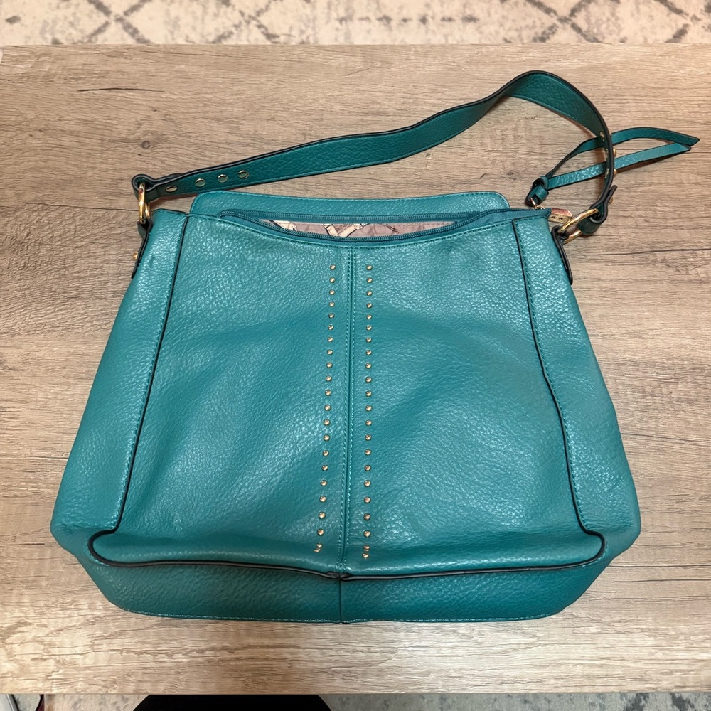 Montana West Teal Leather Shoulder Bag